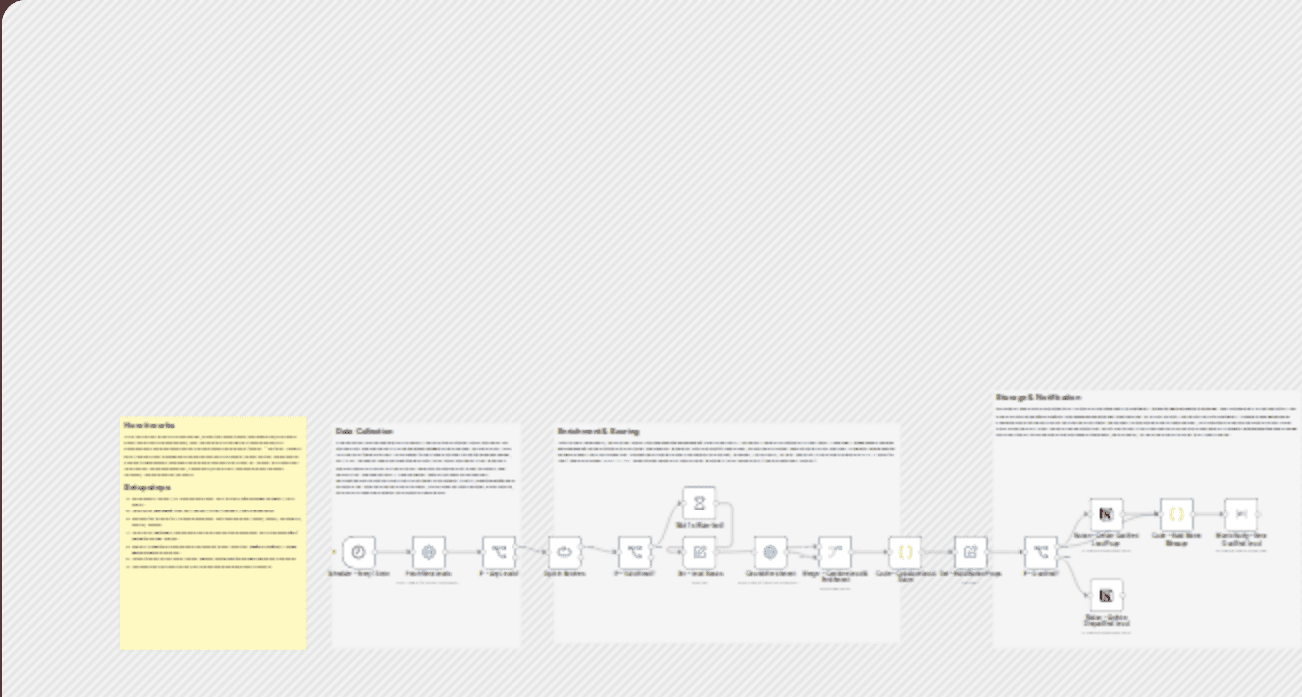 Score and route qualified leads to Notion and Matrix workflow diagram