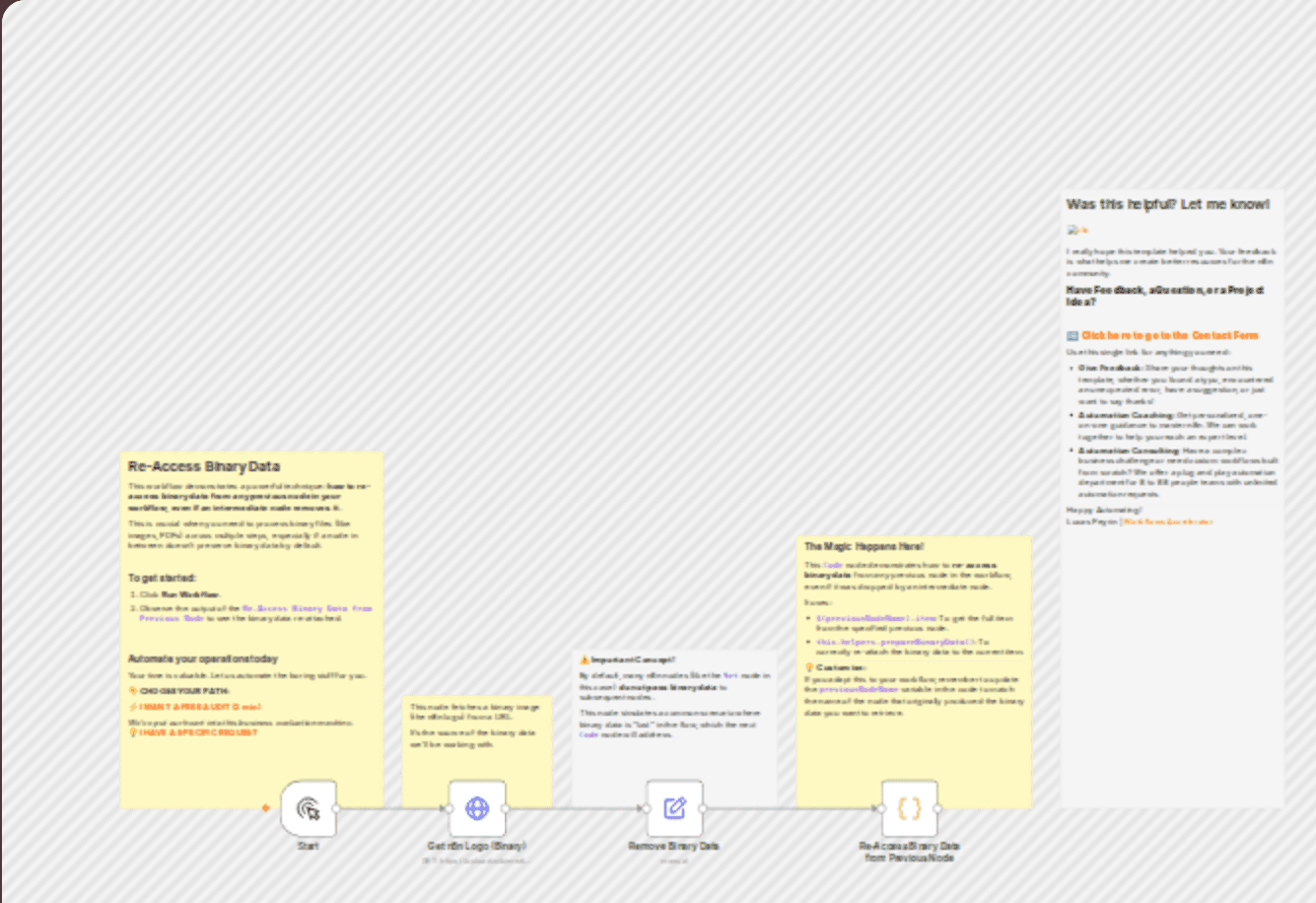 ๐ ๏ธ Re-Access Binary Data from Any Previous Node workflow diagram