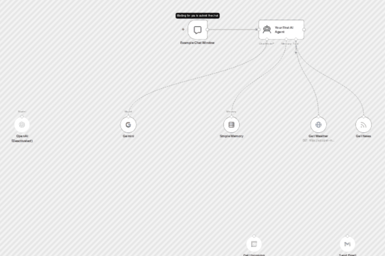 🤖 Create Your First AI Agent with Weather & Web Scraping (Starter Kit) workflow diagram