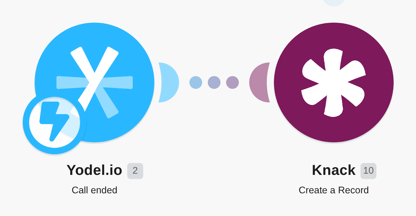 Create Knack records from finished Yodel.io calls workflow diagram